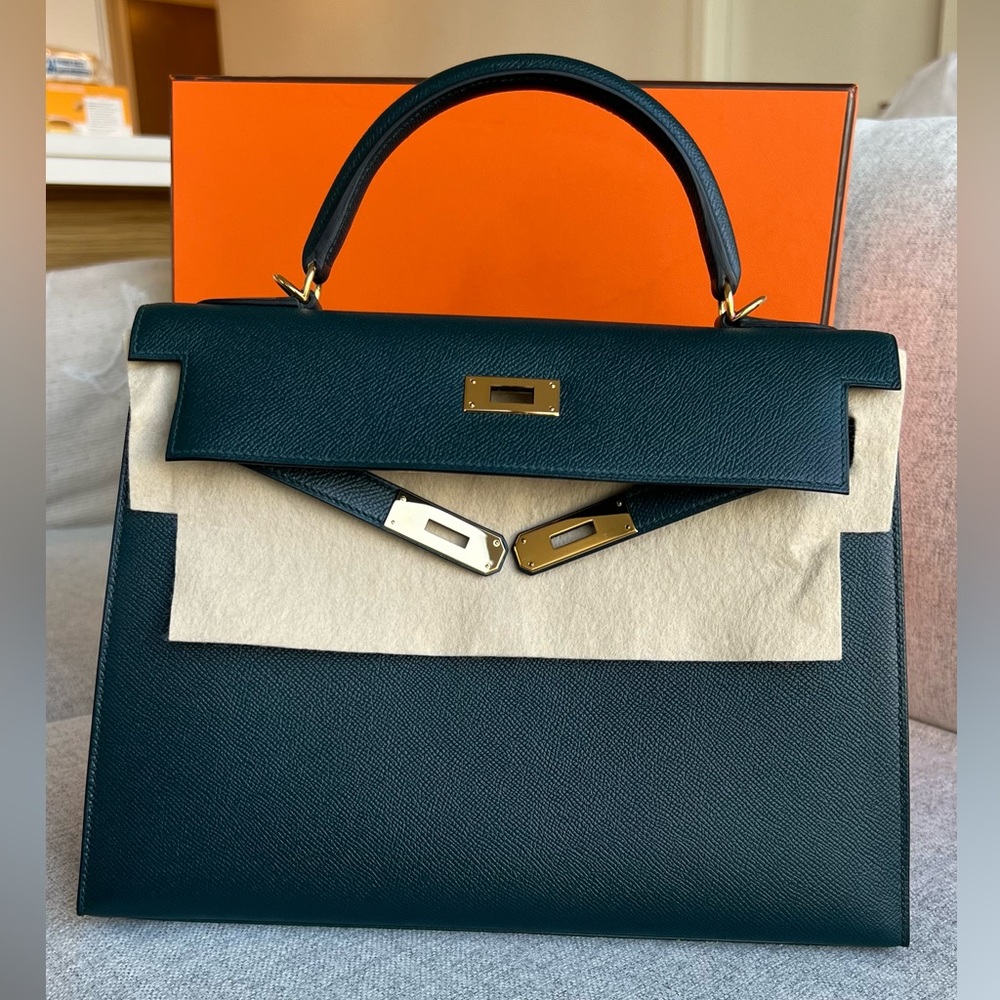 Authentic NEW Hermes Sellier Kelly 32 handbag